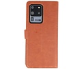 BAOHU KAIYUE - Luxe Portemonnee Hoesje - Pasjeshouder Telefoonhoesje - Wallet Case - Geschikt voor Samsung Galaxy S20 Ultra - Bruin