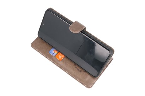 KAIYUE - Luxe Portemonnee Hoesje - Pasjeshouder Telefoonhoesje - Wallet Case - Geschikt voor Samsung Galaxy S20 Ultra - Grijs