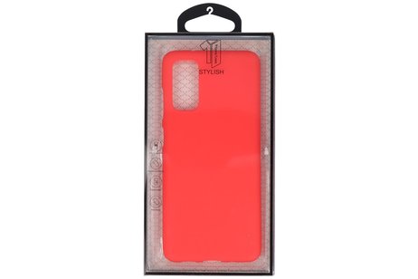 BAOHU Hoesje Geschikt voor de Samsung Galaxy S20 - Backcover Color Telefoonhoesje - Rood