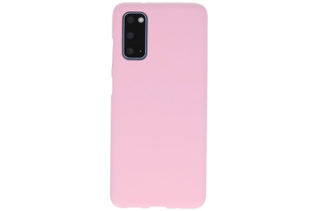 BAOHU Hoesje Geschikt voor de Samsung Galaxy S20 - Backcover Color Telefoonhoesje - Roze