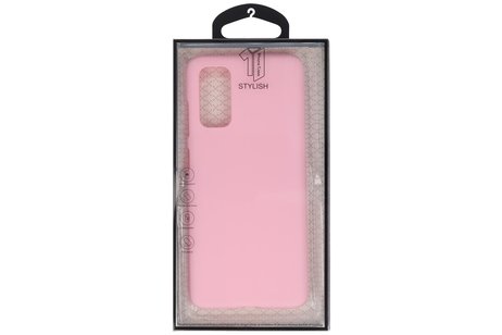 BAOHU Hoesje Geschikt voor de Samsung Galaxy S20 - Backcover Color Telefoonhoesje - Roze