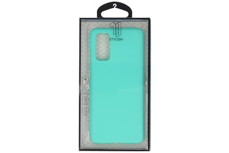 BAOHU Hoesje Geschikt voor de Samsung Galaxy S20 - Backcover Color Telefoonhoesje - Turquoise