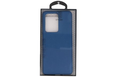 BAOHU Hoesje Geschikt voor de Samsung Galaxy S20 Ultra - Backcover Color Telefoonhoesje - Navy