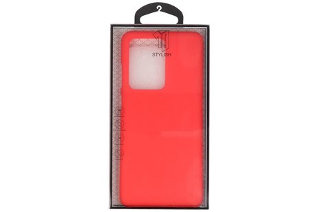 BAOHU Hoesje Geschikt voor de Samsung Galaxy S20 Ultra - Backcover Color Telefoonhoesje - Rood