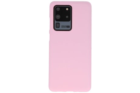 BAOHU Hoesje Geschikt voor de Samsung Galaxy S20 Ultra - Backcover Color Telefoonhoesje - Roze