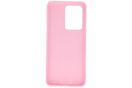BAOHU Hoesje Geschikt voor de Samsung Galaxy S20 Ultra - Backcover Color Telefoonhoesje - Roze