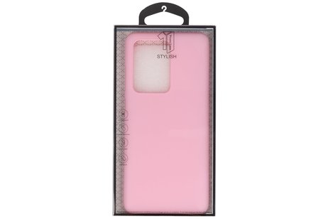 BAOHU Hoesje Geschikt voor de Samsung Galaxy S20 Ultra - Backcover Color Telefoonhoesje - Roze