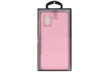 BAOHU Hoesje Geschikt voor de Samsung Galaxy A71 - Backcover Color Telefoonhoesje - Roze