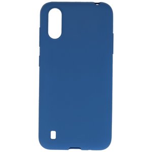 BAOHU Hoesje Geschikt voor de Samsung Galaxy A01 - Backcover Color Telefoonhoesje - Navy