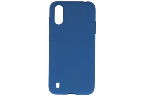 BAOHU Hoesje Geschikt voor de Samsung Galaxy A01 - Backcover Color Telefoonhoesje - Navy
