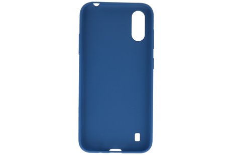 BAOHU Hoesje Geschikt voor de Samsung Galaxy A01 - Backcover Color Telefoonhoesje - Navy