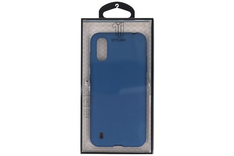 BAOHU Hoesje Geschikt voor de Samsung Galaxy A01 - Backcover Color Telefoonhoesje - Navy