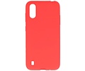 BAOHU Hoesje Geschikt voor de Samsung Galaxy A01 - Backcover Color Telefoonhoesje - Rood
