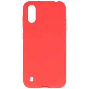 BAOHU Hoesje Geschikt voor de Samsung Galaxy A01 - Backcover Color Telefoonhoesje - Rood