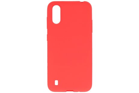 BAOHU Hoesje Geschikt voor de Samsung Galaxy A01 - Backcover Color Telefoonhoesje - Rood