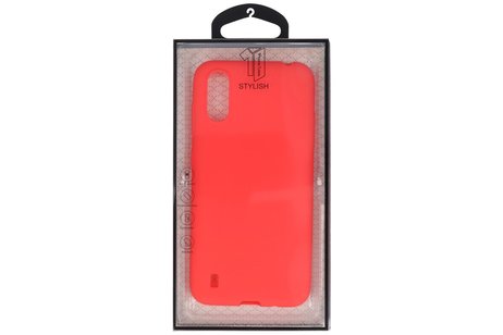 BAOHU Hoesje Geschikt voor de Samsung Galaxy A01 - Backcover Color Telefoonhoesje - Rood