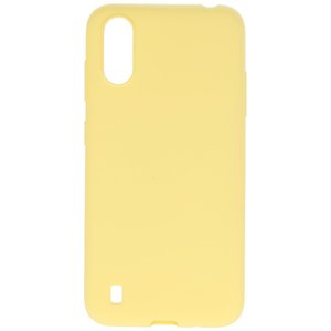 BAOHU Hoesje Geschikt voor de Samsung Galaxy A01 - Backcover Color Telefoonhoesje - Geel