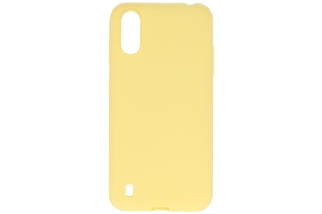 BAOHU Hoesje Geschikt voor de Samsung Galaxy A01 - Backcover Color Telefoonhoesje - Geel