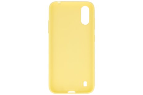 BAOHU Hoesje Geschikt voor de Samsung Galaxy A01 - Backcover Color Telefoonhoesje - Geel
