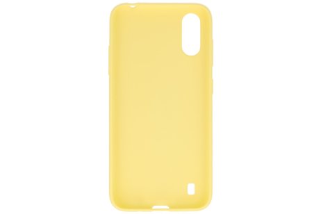 Hoesje Geschikt voor de Samsung Galaxy A01 - Backcover Color Telefoonhoesje - Geel