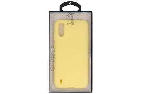 BAOHU Hoesje Geschikt voor de Samsung Galaxy A01 - Backcover Color Telefoonhoesje - Geel