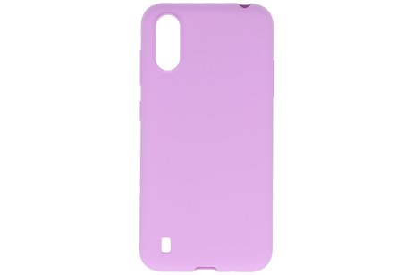 BAOHU Hoesje Geschikt voor de Samsung Galaxy A01 - Backcover Color Telefoonhoesje - Paars