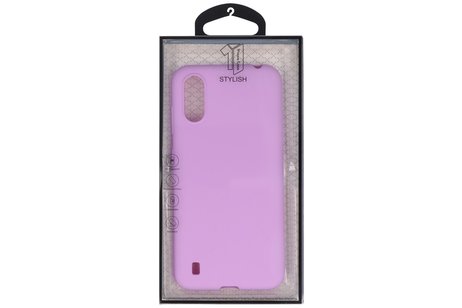 BAOHU Hoesje Geschikt voor de Samsung Galaxy A01 - Backcover Color Telefoonhoesje - Paars