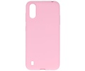 BAOHU Hoesje Geschikt voor de Samsung Galaxy A01 - Backcover Color Telefoonhoesje - Roze