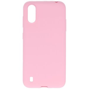 BAOHU Hoesje Geschikt voor de Samsung Galaxy A01 - Backcover Color Telefoonhoesje - Roze