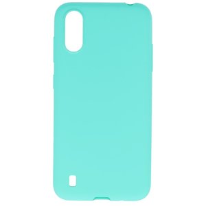 BAOHU Hoesje Geschikt voor de Samsung Galaxy A01 - Backcover Color Telefoonhoesje - Turquoise