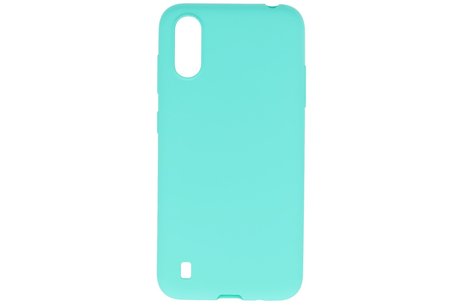 BAOHU Hoesje Geschikt voor de Samsung Galaxy A01 - Backcover Color Telefoonhoesje - Turquoise
