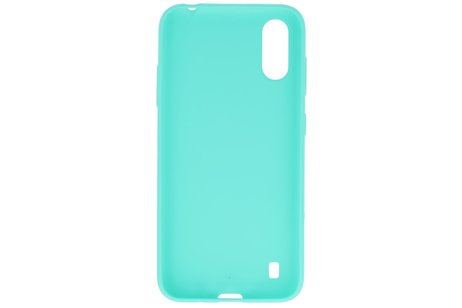 BAOHU Hoesje Geschikt voor de Samsung Galaxy A01 - Backcover Color Telefoonhoesje - Turquoise