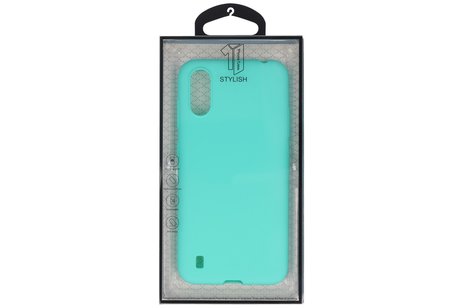 BAOHU Hoesje Geschikt voor de Samsung Galaxy A01 - Backcover Color Telefoonhoesje - Turquoise