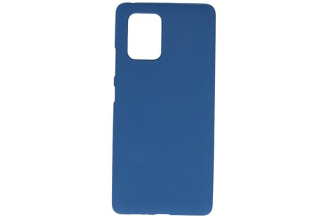 BAOHU Hoesje Geschikt voor de Samsung Galaxy S10 Lite - Backcover Color Telefoonhoesje - Navy