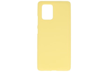 BAOHU Hoesje Geschikt voor de Samsung Galaxy S10 Lite - Backcover Color Telefoonhoesje - Geel