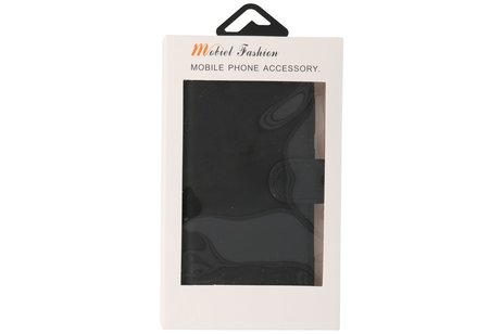 BAOHU Handmade Leer Telefoonhoesje - Wallet Case - Portemonnee Hoesje voor iPhone SE 2020 / iPhone 8 / iPhone 7 - Zwart