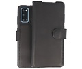 BAOHU Handmade Leer Telefoonhoesje - Wallet Case - Portemonnee Hoesje voor Samsung Galaxy S20 - Zwart