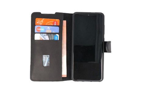 BAOHU Handmade Leer Telefoonhoesje - Wallet Case - Portemonnee Hoesje voor Samsung Galaxy S20 - Zwart