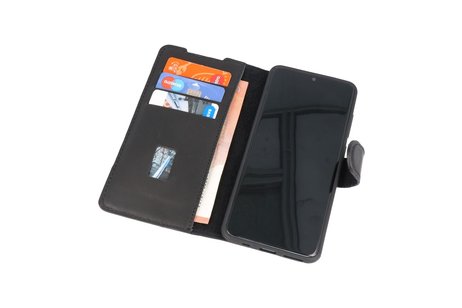 BAOHU Handmade Leer Telefoonhoesje - Wallet Case - Portemonnee Hoesje voor Samsung Galaxy S20 - Zwart