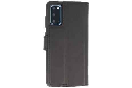 BAOHU Handmade Leer Telefoonhoesje - Wallet Case - Portemonnee Hoesje voor Samsung Galaxy S20 - Zwart