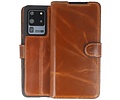 BAOHU BAOHU Handmade Leer Telefoonhoesje - Wallet Case - Portemonnee Hoesje - Geschikt voor Samsung Galaxy S20 Ultra - Bruin