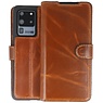 BAOHU BAOHU Handmade Leer Telefoonhoesje Samsung Galaxy S20 Ultra Bruin