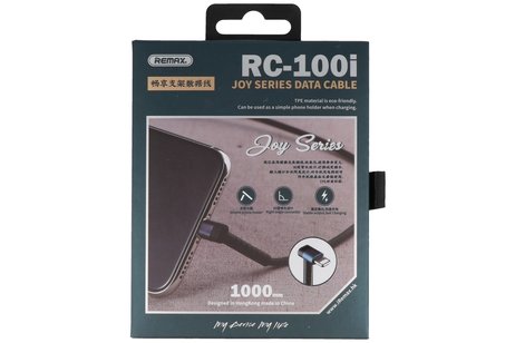 BAOHU REMAX RC-100i USB Kabel met Staande Functie voor iPhone Zwart