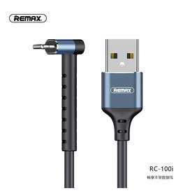 BAOHU REMAX RC-100i USB Kabel met Staande Functie voor iPhone Zwart