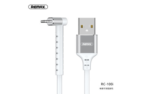 BAOHU REMAX RC-100i USB Kabel met Staande Functie voor iPhone Wit