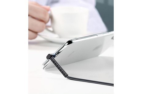 BAOHU REMAX RC-100a Type C USB Kabel met Staande Functie Zwart