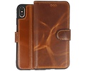 BAOHU BAOHU Handmade Leer Telefoonhoesje - Wallet Case - Portemonnee Hoesje - Geschikt voor iPhone Xs Max - Bruin