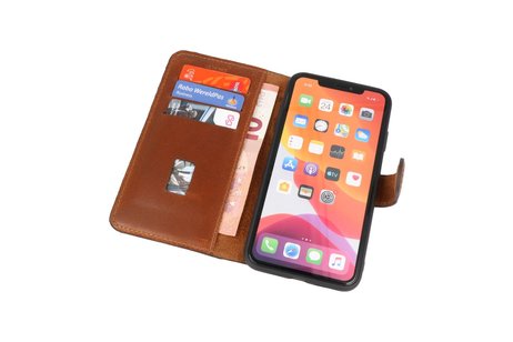 BAOHU BAOHU Handmade Leer Telefoonhoesje - Wallet Case - Portemonnee Hoesje - Geschikt voor iPhone Xs Max - Bruin