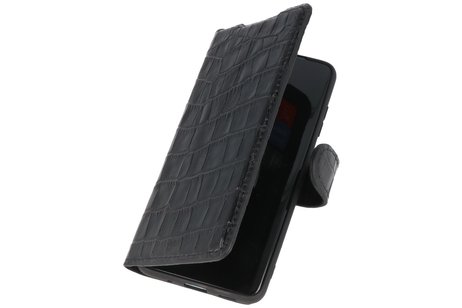 BAOHU BAOHU Krokodil Handmade Leer Telefoonhoesje - Wallet Case - Portemonnee Hoesje - Geschikt voor Samsung Galaxy S20 Ultra - Zwart