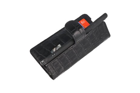 BAOHU BAOHU Krokodil Handmade Leer Telefoonhoesje - Wallet Case - Portemonnee Hoesje - Geschikt voor Samsung Galaxy S20 Ultra - Zwart